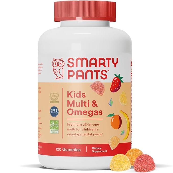 【黑五海淘】SmartyPants 儿童每日复合维生素软糖120粒 含Omega 3 鱼油